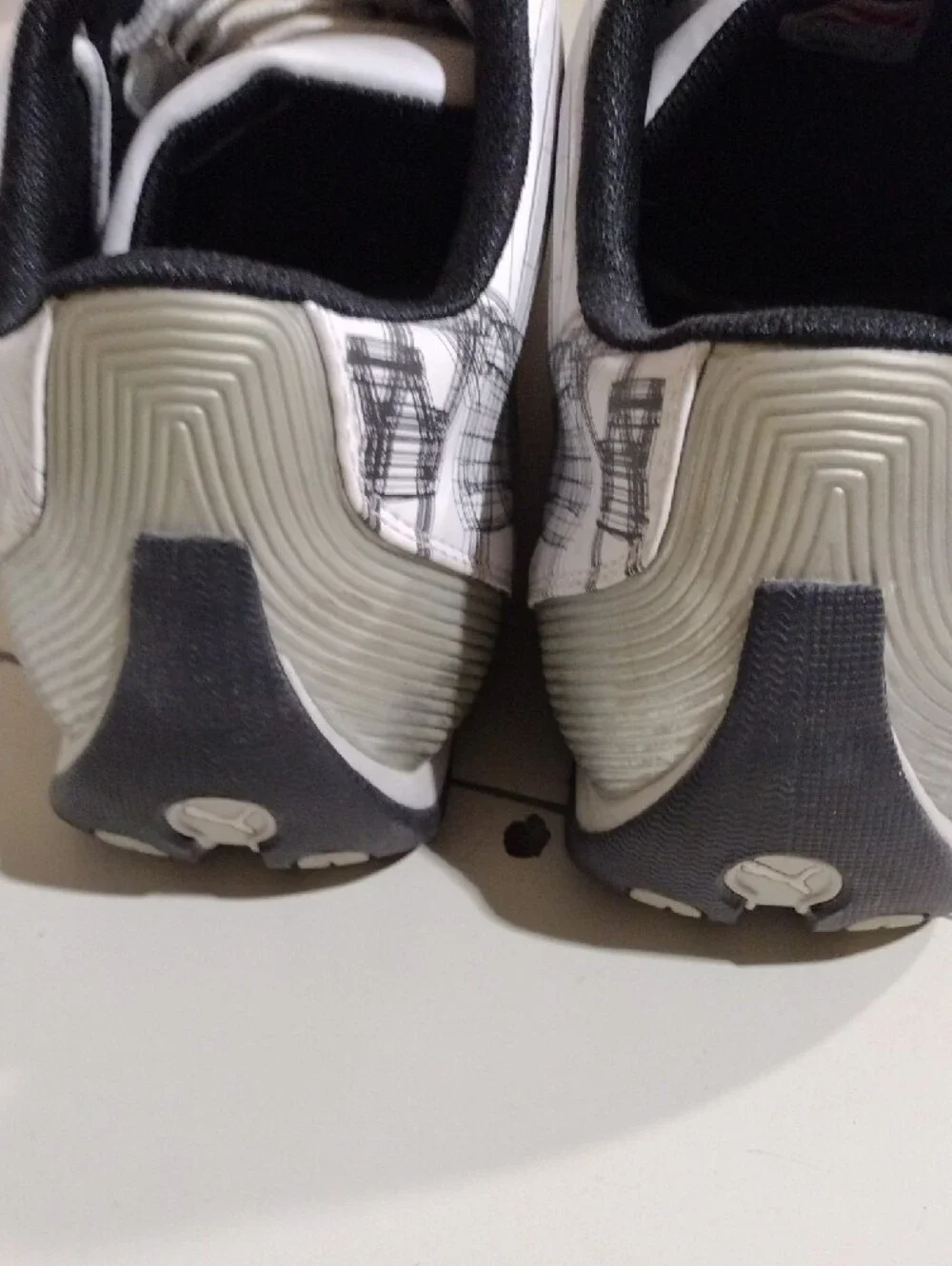 Men's Puma Future Cat S1 White Sneakers with Black Logos and Graphic Details